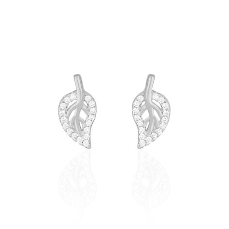 Boucles D'oreilles Puces Filae Argent Blanc Oxyde De Zirconium - Puces Femme | Marc Orian