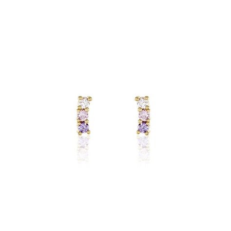 Boucles D'oreilles Puces Plaqué Or Jaune Alodia Oxydes De Zirconium - Clous d'oreilles Femme | Marc Orian