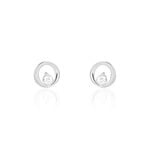 Boucles D'oreilles Puces Dolly Or Blanc Oxyde De Zirconium - Puces Femme | Marc Orian