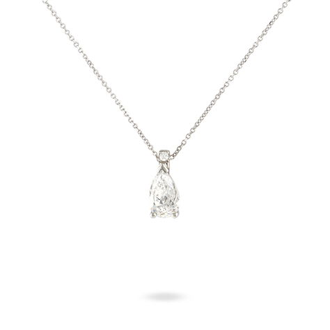 Collier Enis Or Blanc Oxyde De Zirconium Et Olivine - Colliers avec pierres Femme | Marc Orian