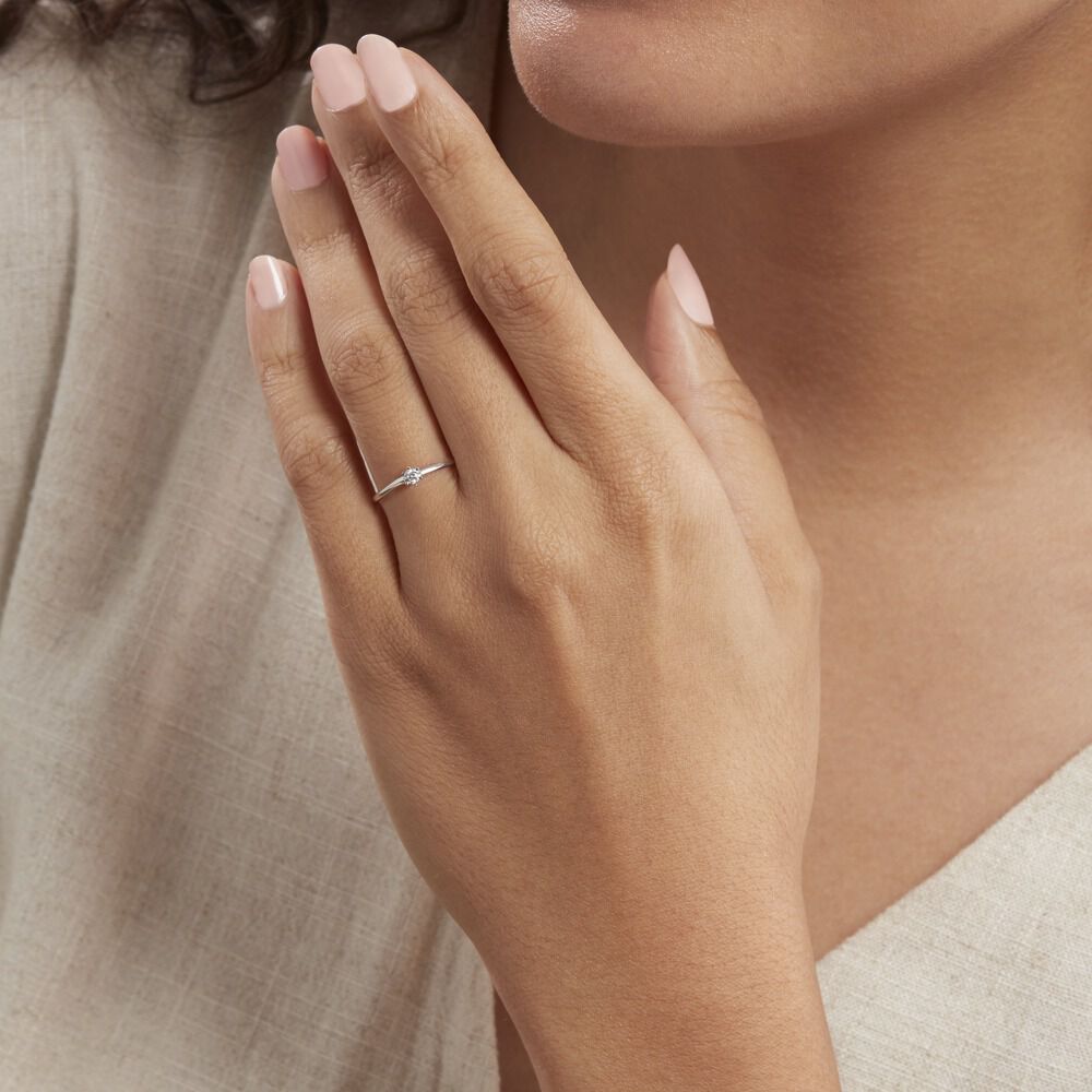 Bague Solitaire Samantha Or Blanc Diamant - Solitaires Femme | Marc Orian