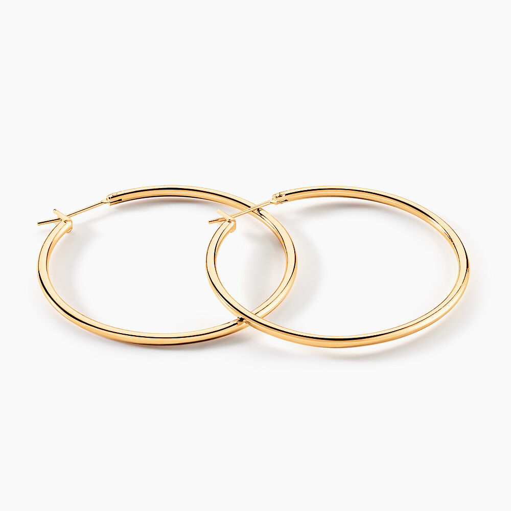 Cr&eacute;oles Ada Lisse Plaqu&eacute; Or Jaune - Cr&eacute;oles Femme | Marc Orian