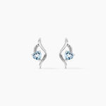 Boucles D'oreilles Puces Silucia Or Blanc Topaze Oxyde De Zirconium - Puces Femme | Marc Orian