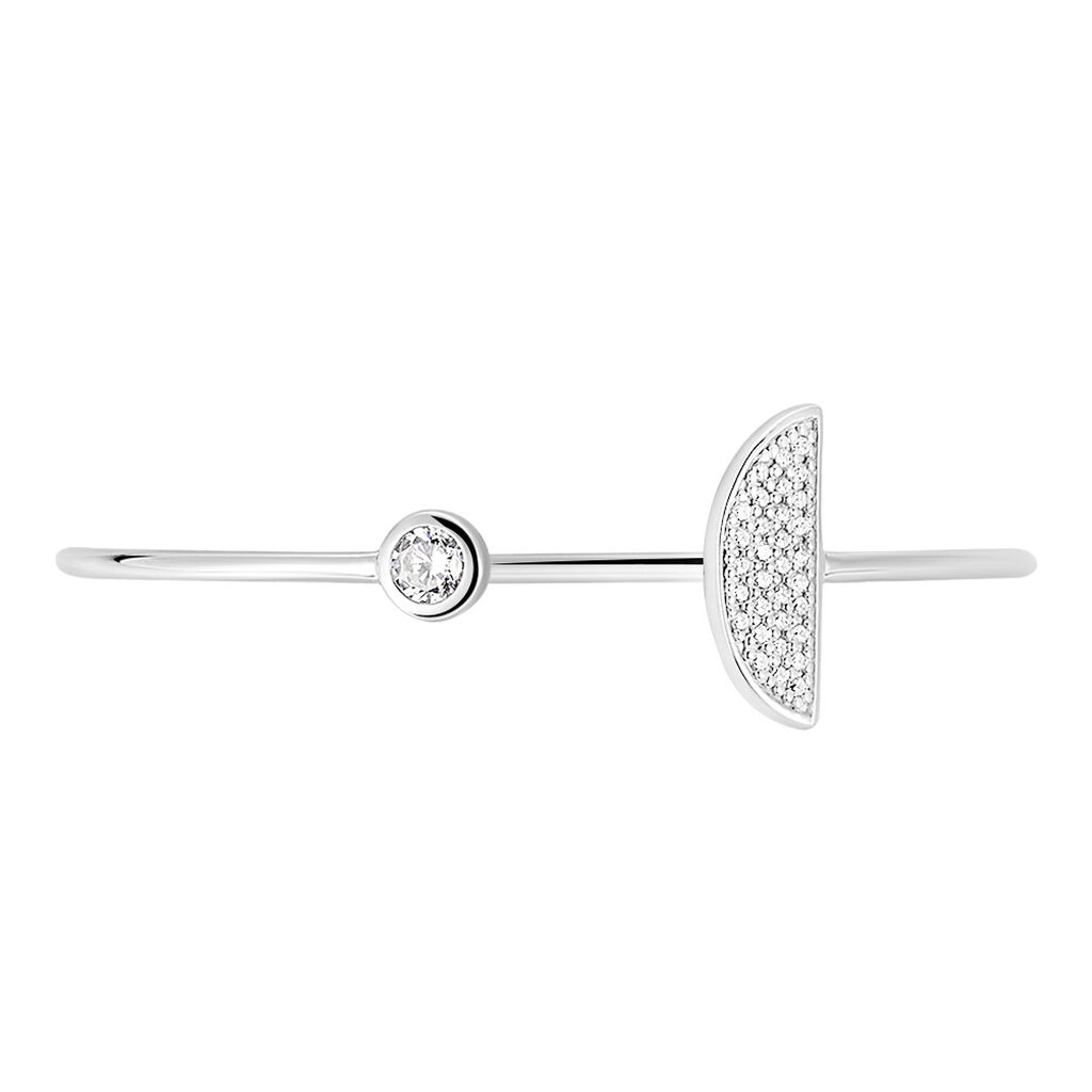 Bracelet Jonc Elsa Argent Blanc Oxyde De Zirconium - Bracelets fantaisie Femme | Marc Orian