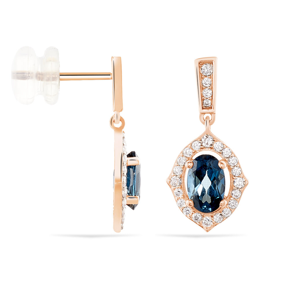 Boucles D'oreilles Pendantes Janna Or Rose Topaze Et Oxyde - Pendantes Femme | Marc Orian