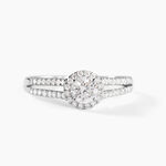 Bague Sosanna Platine Blanc Diamant Synth&eacute;tique - Solitaires Femme | Marc Orian