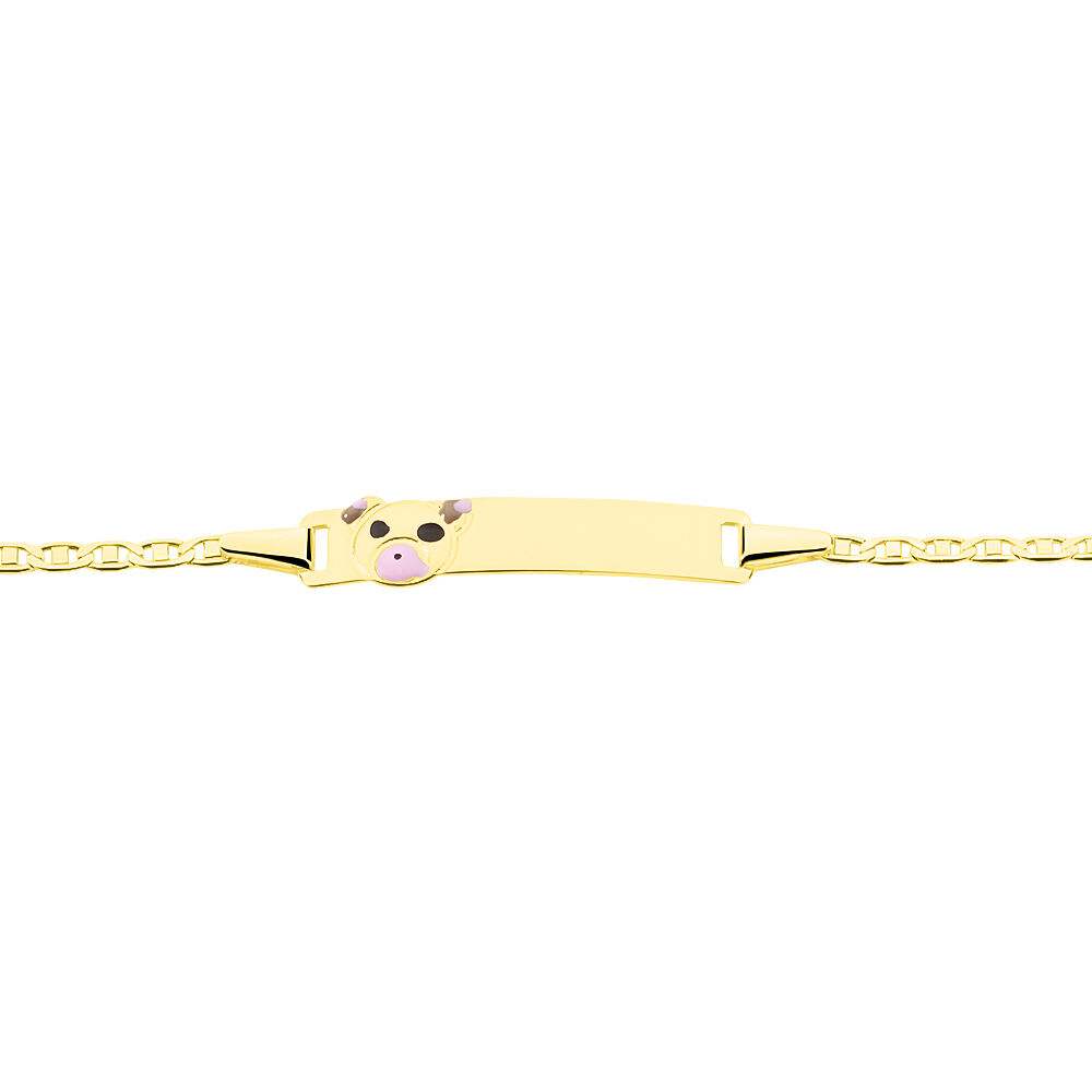 Bracelet Identité Euzebia Maille Chemin De Fer Or Jaune - Gourmettes Enfant | Marc Orian