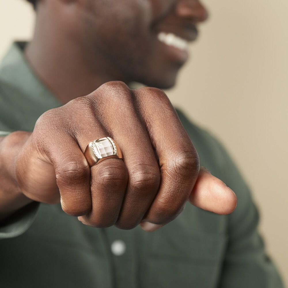 Chevalière Leoncette Plaqué Or Jaune - Bijoux personnalisés Homme | Marc Orian