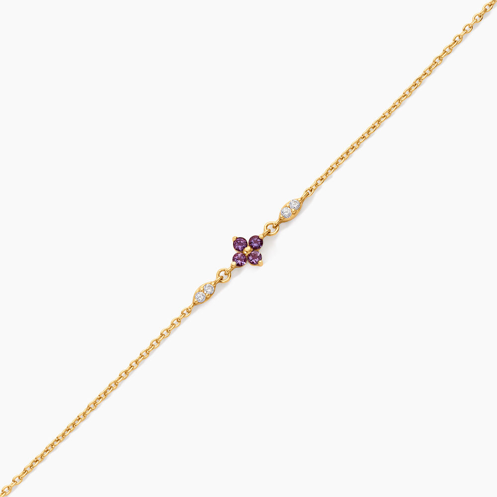 Bracelet Jochjo Argent Dor&eacute; A L'Or 750/1000 Am&eacute;thyste Oxyde De Zirconium - Bracelets cha&icirc;nes Femme | Marc Orian