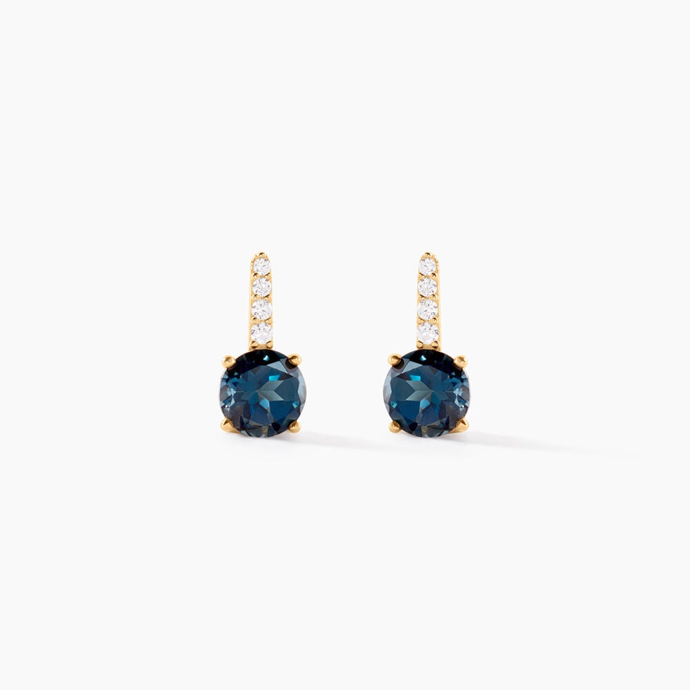 Bijoux D'oreilles Monroe Or Jaune Topaze Oxyde De Zirconium - Puces Femme | Marc Orian