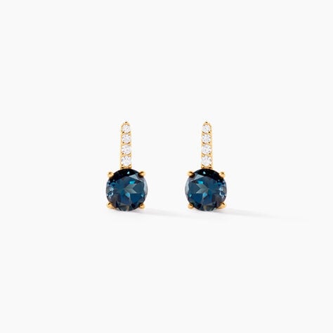 Bijoux D'oreilles Monroe Or Jaune Topaze Oxyde De Zirconium - Puces Femme | Marc Orian