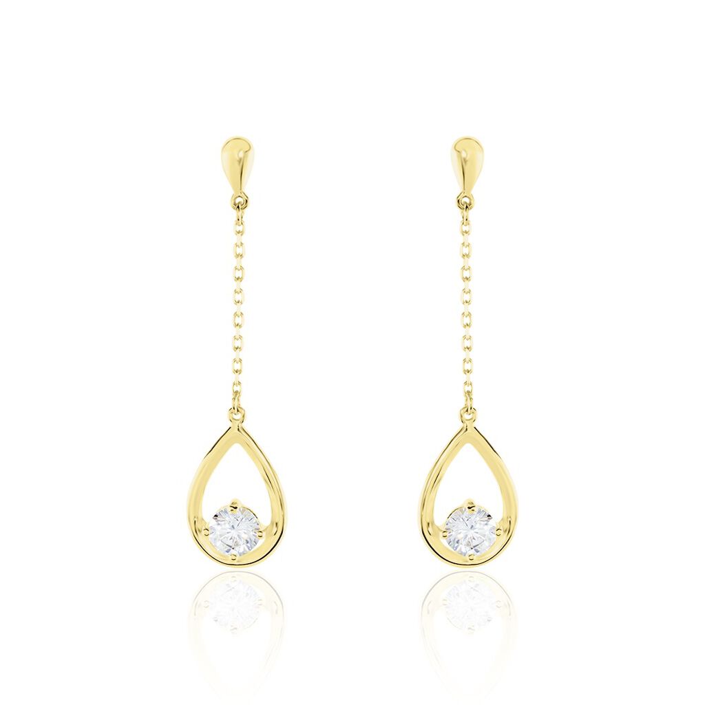 Boucles D'oreilles Pendantes Or Jaune Bartolome Oxyde De Zirconium - Pendantes Femme | Marc Orian