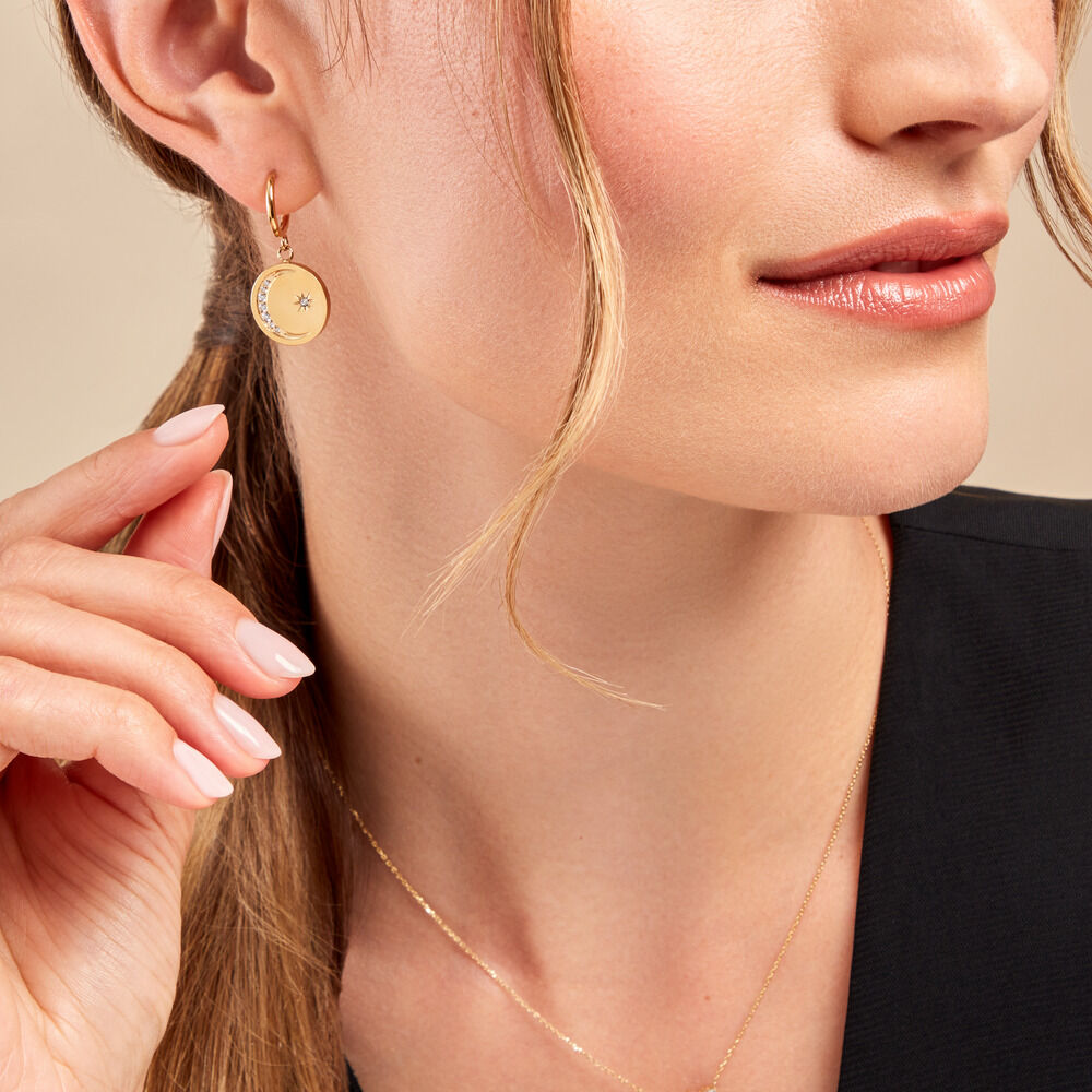 Créoles Acier Doré Cristal - Créoles Femme | Marc Orian