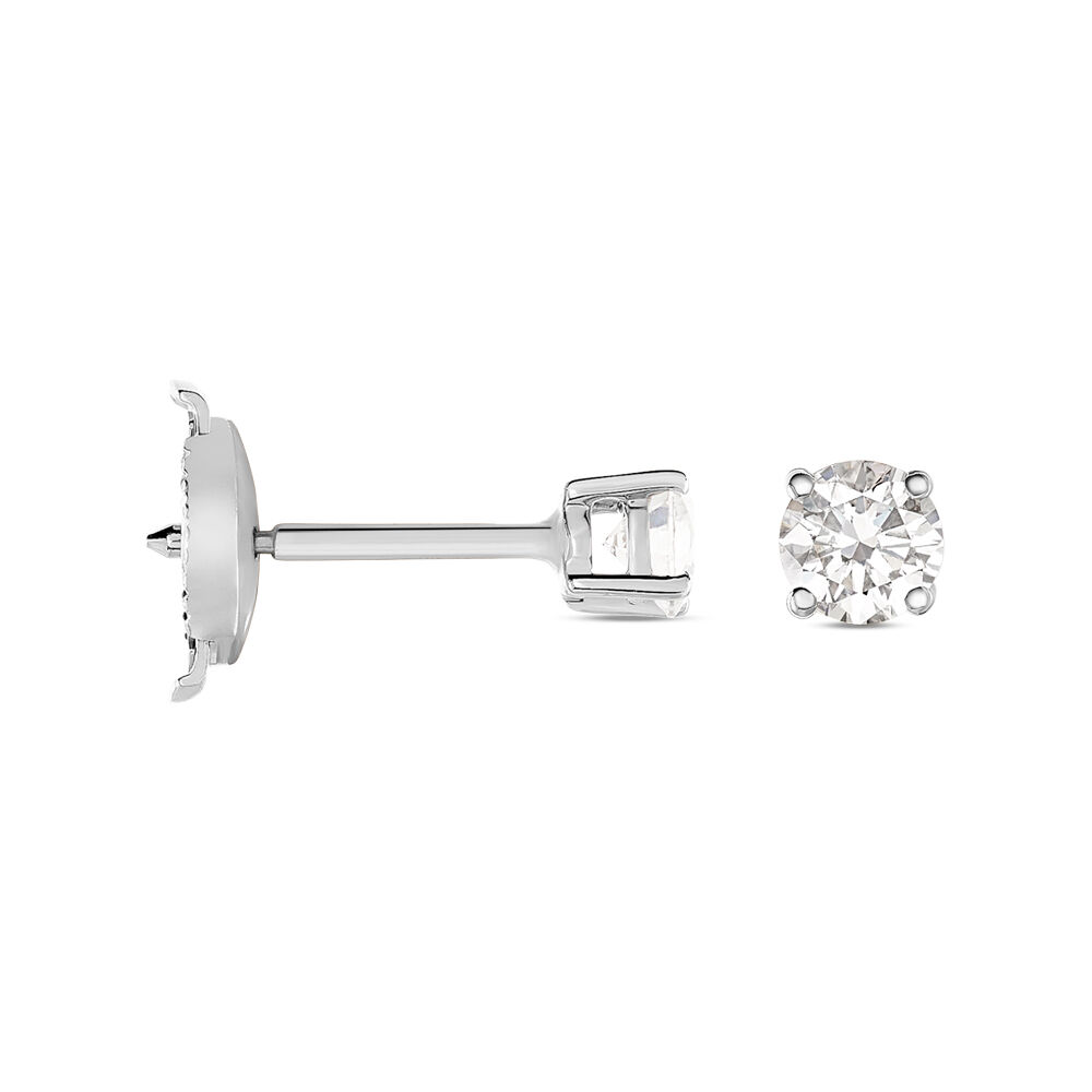 Boucles D'oreilles Puces Aphrodite Platine Blanc Diamant -  Homme | Marc Orian