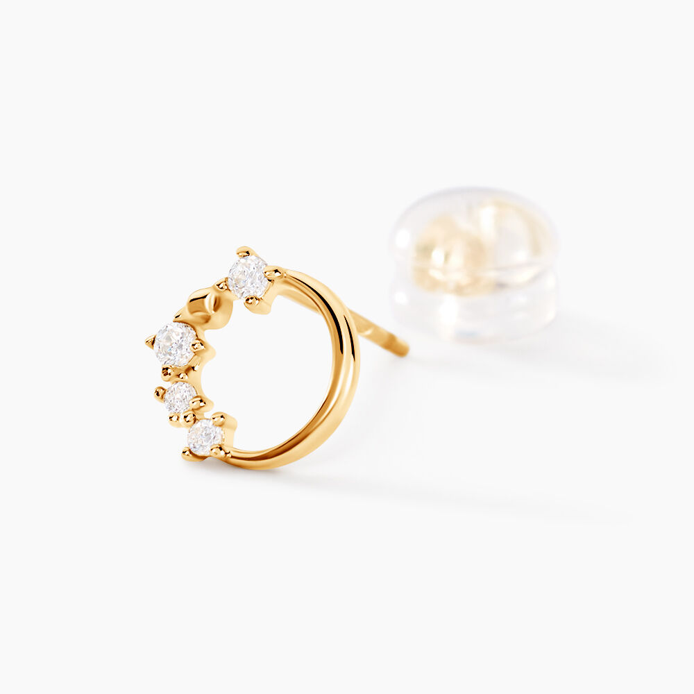 Boucles D'oreilles Puces Wenona Or Jaune Oxyde De Zirconium - Puces Femme | Marc Orian