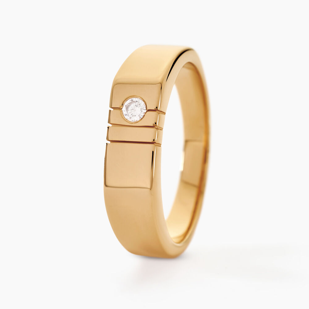 Chevalière Plaqué Or Jaune Alec Oxyde De Zirconium - Chevalières Homme | Marc Orian