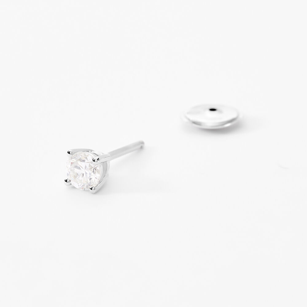 Boucles D'oreilles Puces Aphrodite Or Blanc Diamant - Puces Famille | Marc Orian