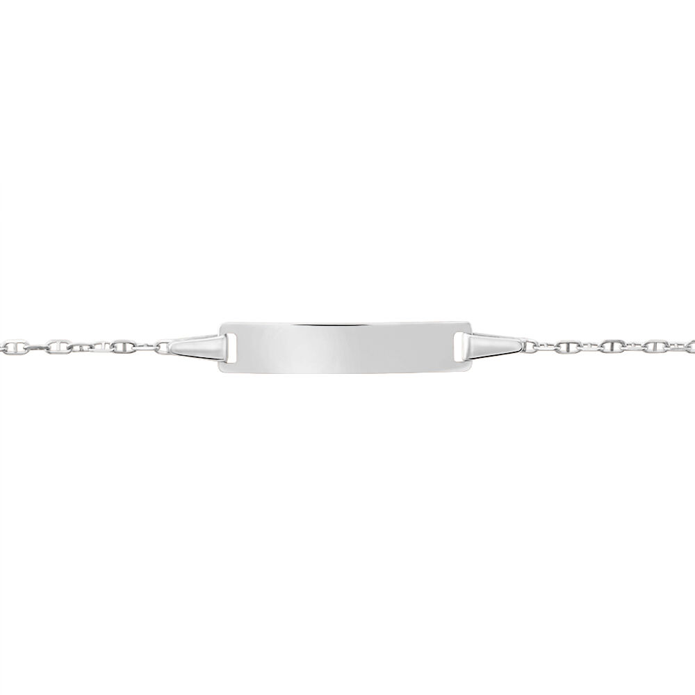 Bracelet Identité Esta Maille Forçat Or Blanc - Gourmettes Enfant | Marc Orian