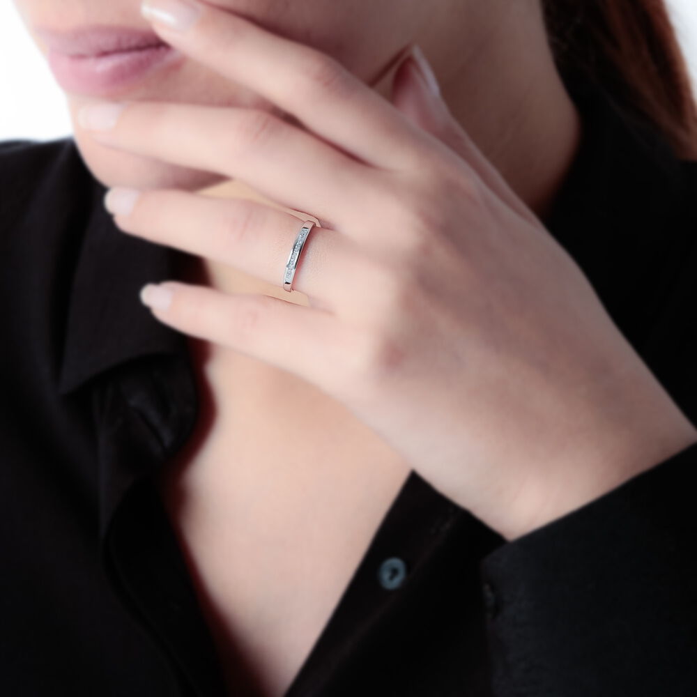 Alliance Yamile Or Blanc Diamant - Alliances avec pierres Femme | Marc Orian