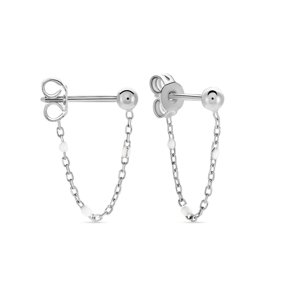 Boucles D'oreilles Pendantes Molly Argent Blanc - Pendantes Femme | Marc Orian