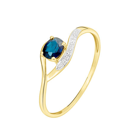 Bague Sagesse Or Jaune Saphir Et Diamant - Bagues Solitaire Femme | Marc Orian
