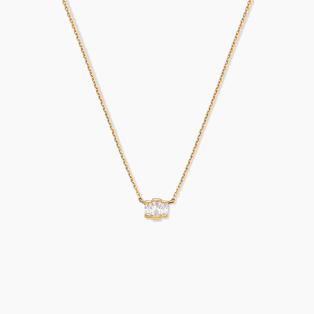 Collier Isoria Plaqu&eacute; Or Jaune Oxyde De Zirconium - Colliers avec pierres Femme | Marc Orian