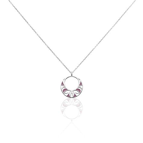 Collier Azalea Argent Blanc Email Rose - Colliers ete Femme | Marc Orian