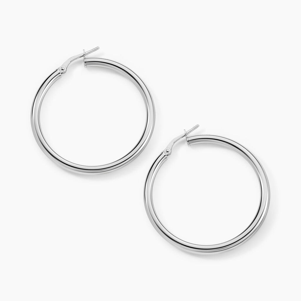 Créoles Argent Blanc Anne - Créoles Femme | Marc Orian