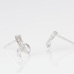 Boucles D'oreilles Puces Volute Or Blanc Diamant - Puces Femme | Marc Orian