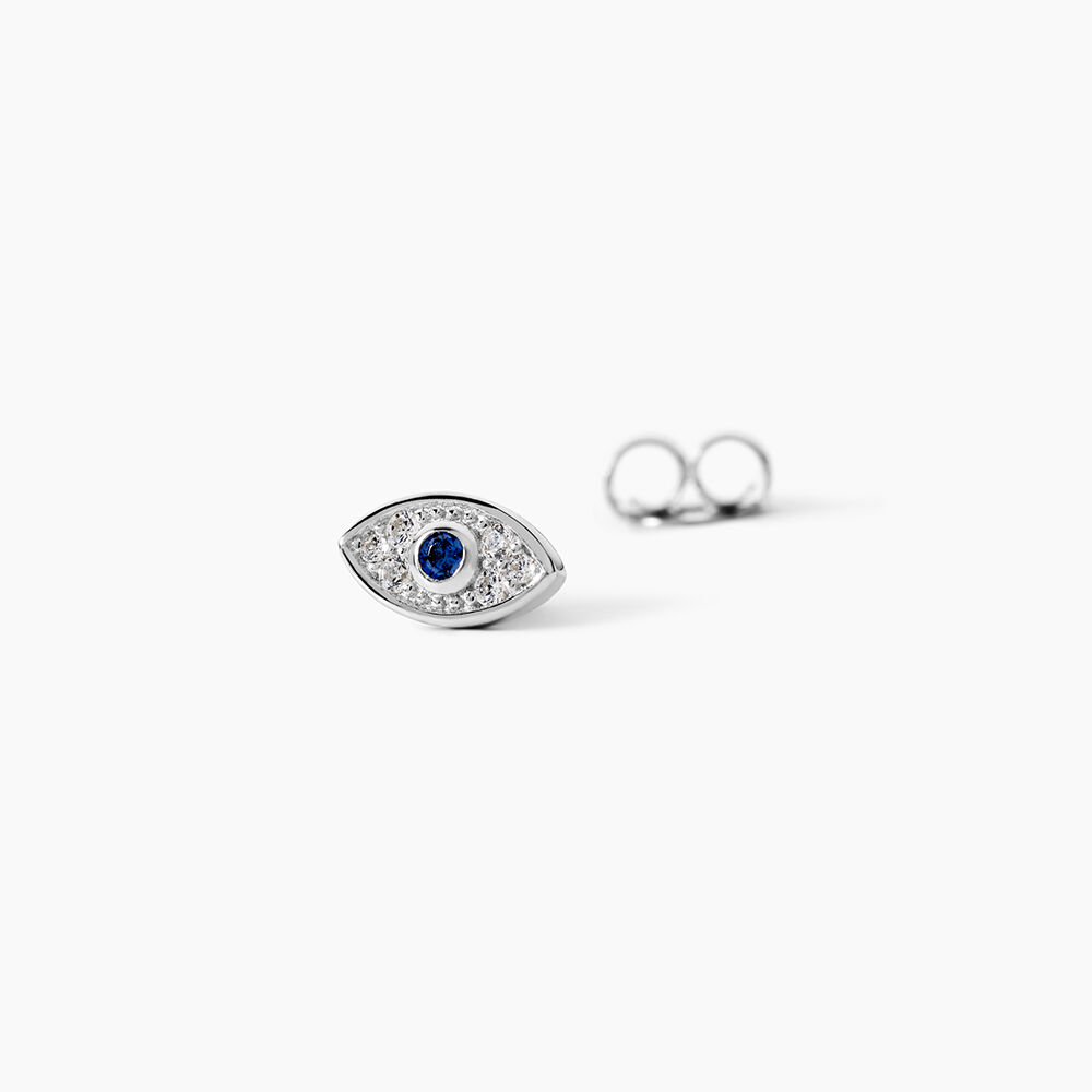 Boucles D'oreilles Puces Josue Argent Blanc Oxyde De Zirconium - Puces Femme | Marc Orian