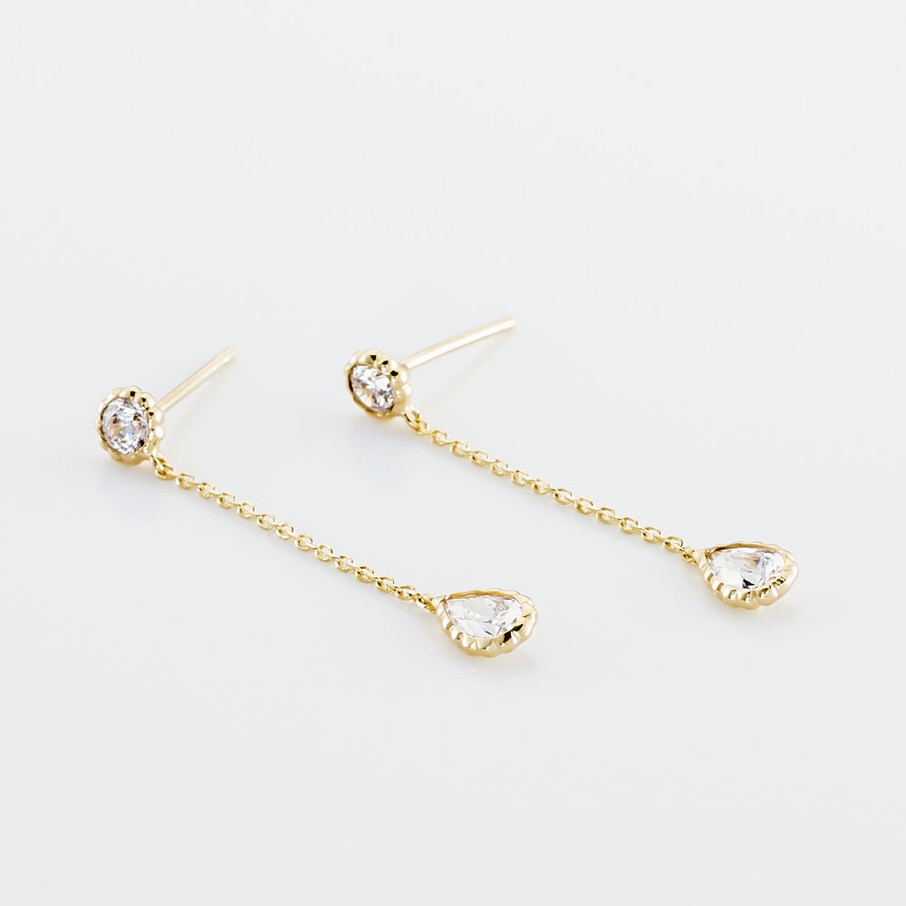 Boucles D'oreilles Pendantes Kadidja Or Jaune Oxyde De Zirconium - Pendantes Femme | Marc Orian