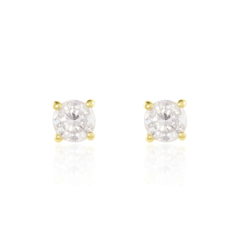 Boucles D'oreilles Puces Or Jaune Victoria Diamants - Puces Femme | Marc Orian
