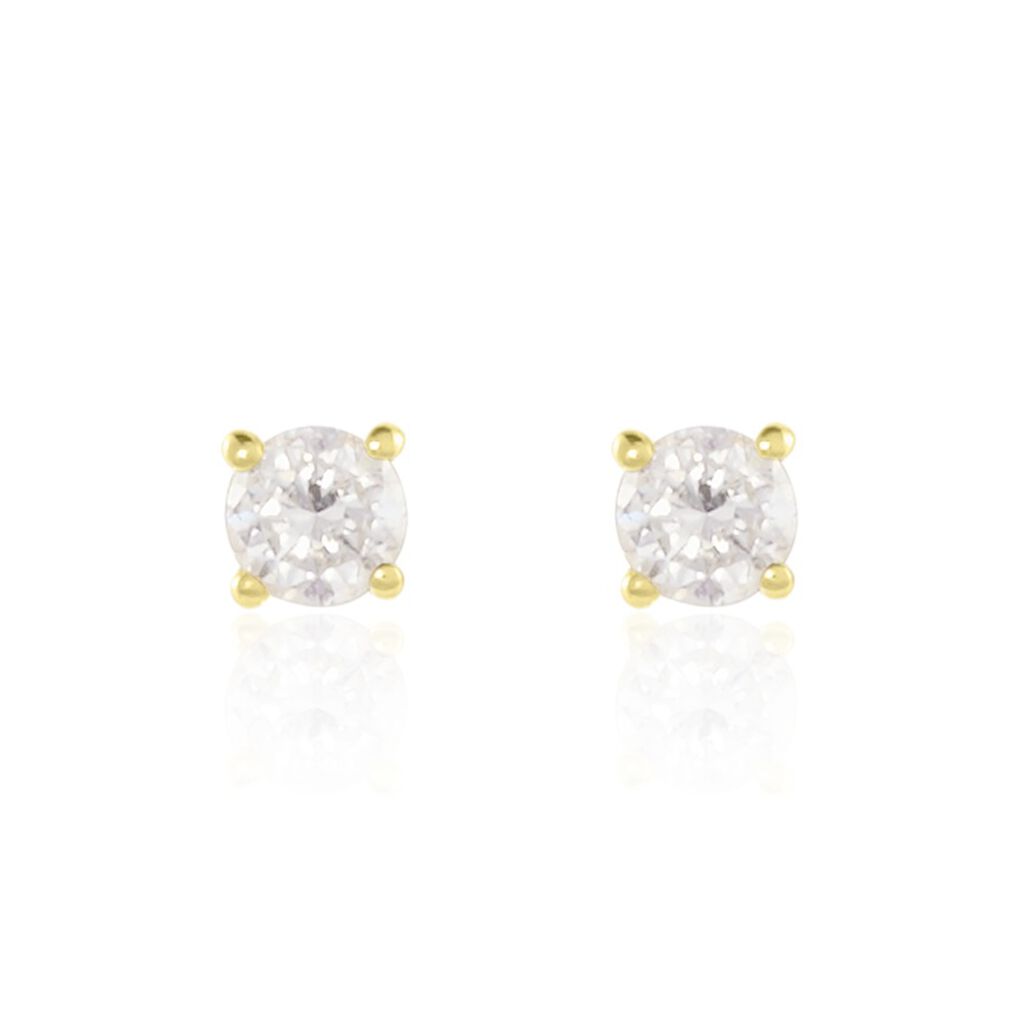 Boucles D'oreilles Puces Or Jaune Victoria Diamants - Puces Femme | Marc Orian