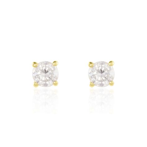 Boucles D'oreilles Puces Or Jaune Victoria Diamants - Puces Femme | Marc Orian