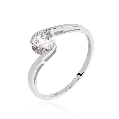 Bague Costante Or Blanc Oxyde - Solitaires Femme | Marc Orian