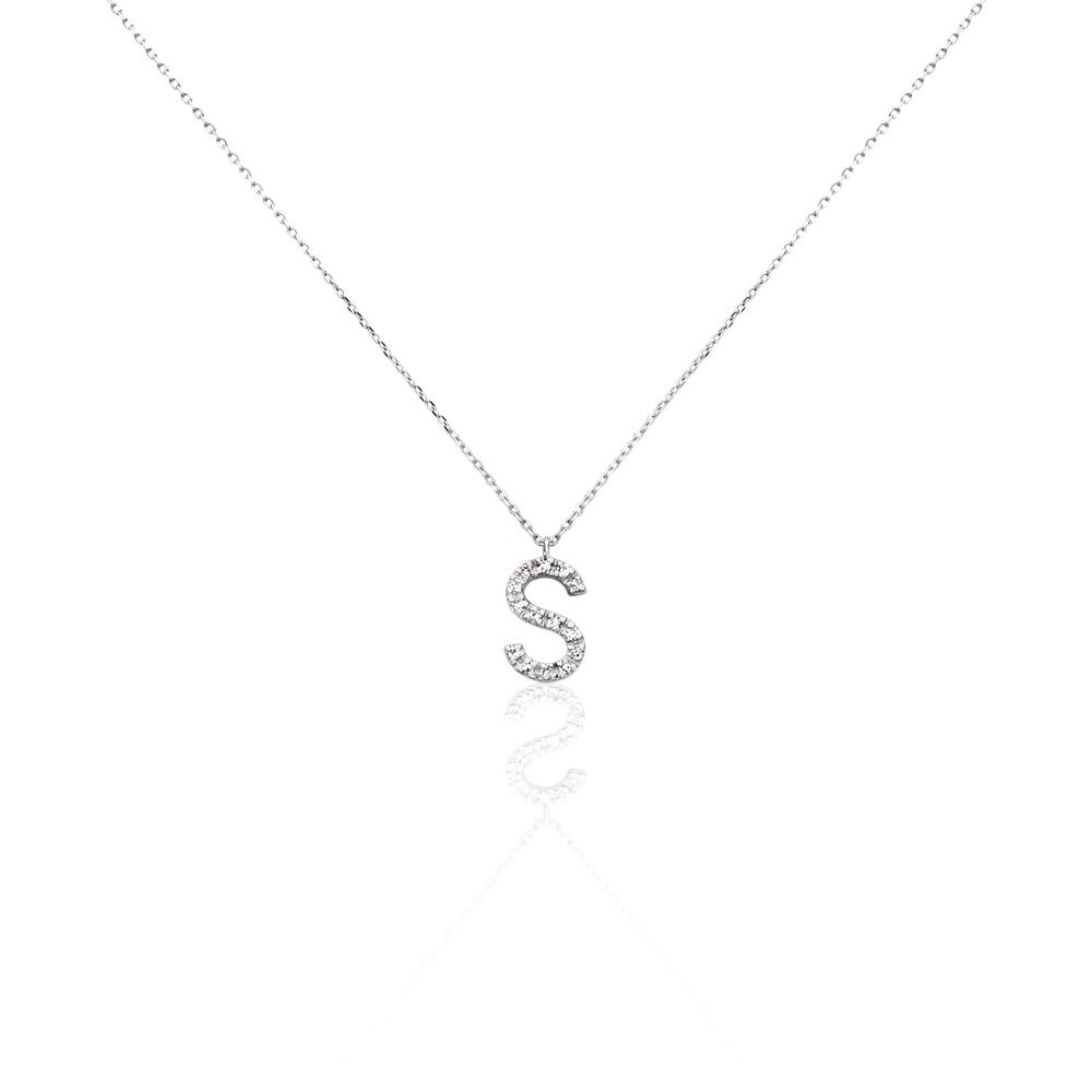 Collier Oran Or Blanc Diamant - Colliers avec pierres Femme | Marc Orian