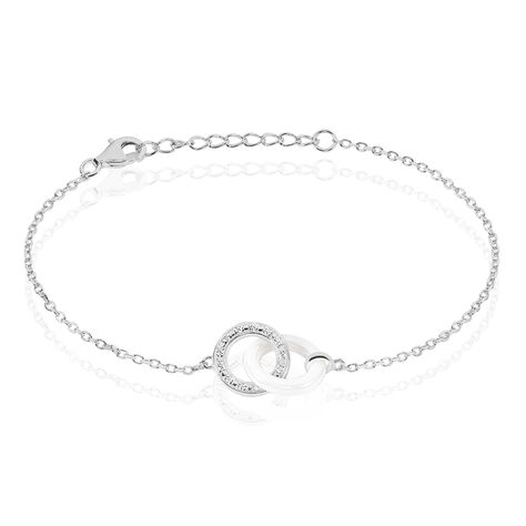 Bracelet Dina Argent Blanc Céramique Et Oxyde De Zirconium - Bracelets Anneaux Entrelaces Femme | Marc Orian