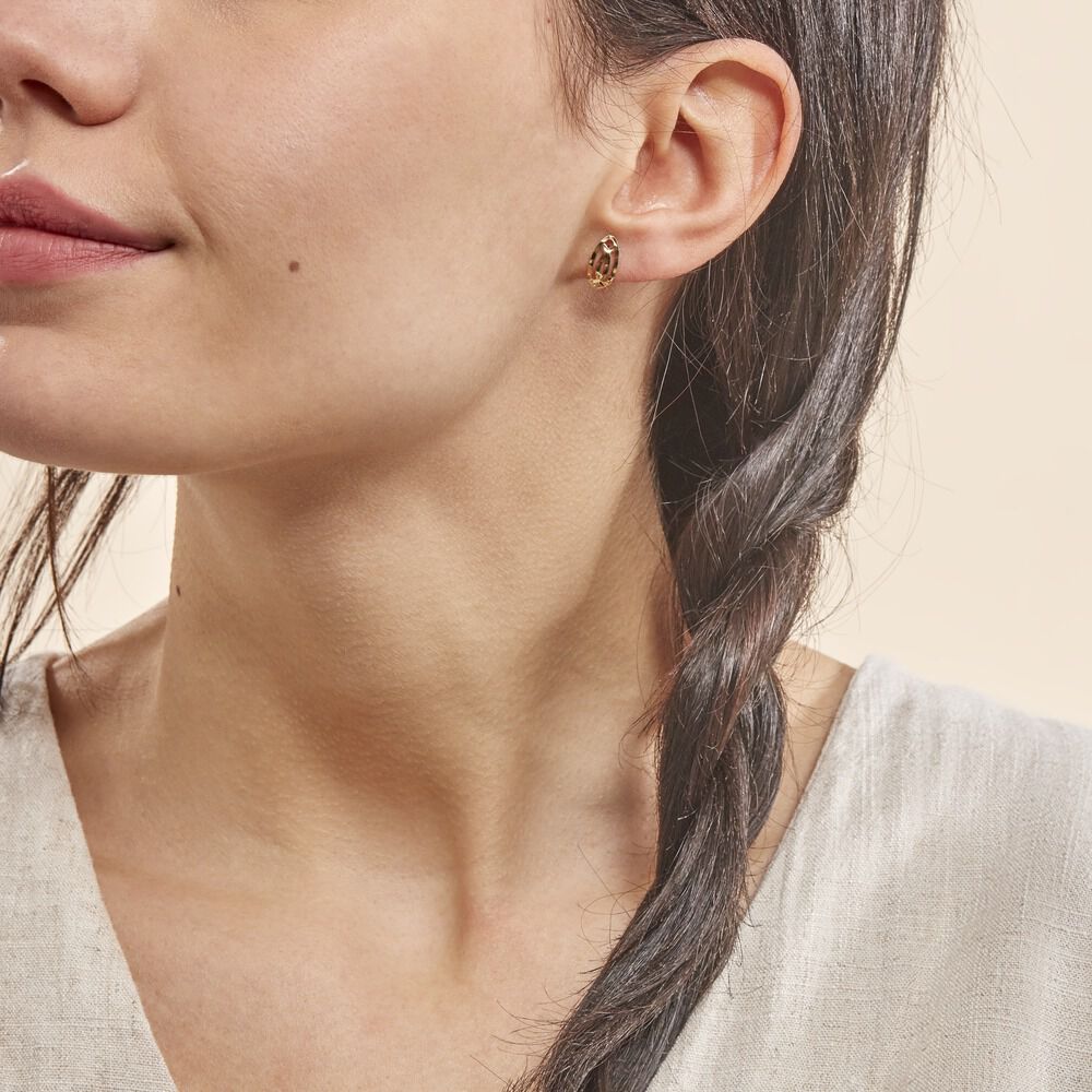 Boucles D'oreilles Puces Elodile Ovale Or Jaune - Puces Femme | Marc Orian