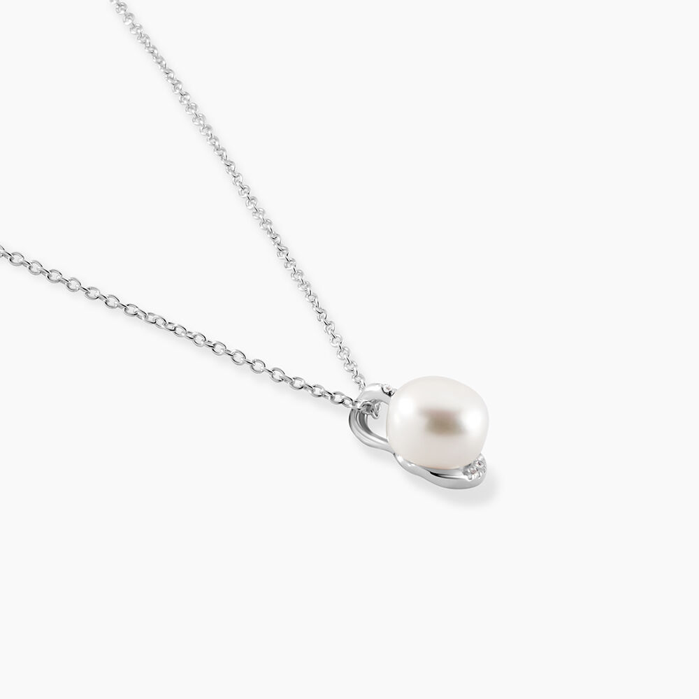 Sasha Riddle Colliers Collier Sasha Argent Blanc Perle De Culture Et Oxyde De Zirconium ...