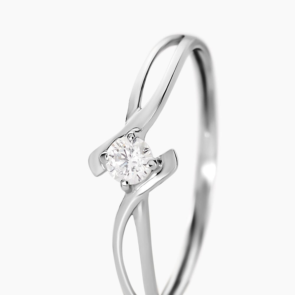 Bague Chamirame Or Blanc Oxyde De Zirconium - Solitaires Femme | Marc Orian