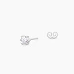Boucles D'oreilles Puces Petrine Argent Blanc Oxyde De Zirconium - Puces Femme | Marc Orian