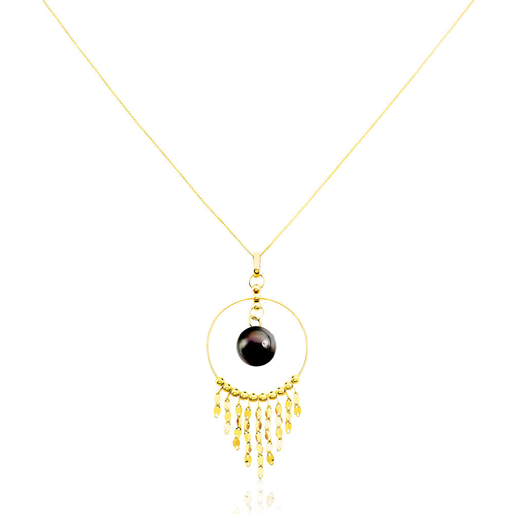Collier Cercle Or Jaune Perle De Culture De Tahiti - Colliers avec pierres Femme | Marc Orian