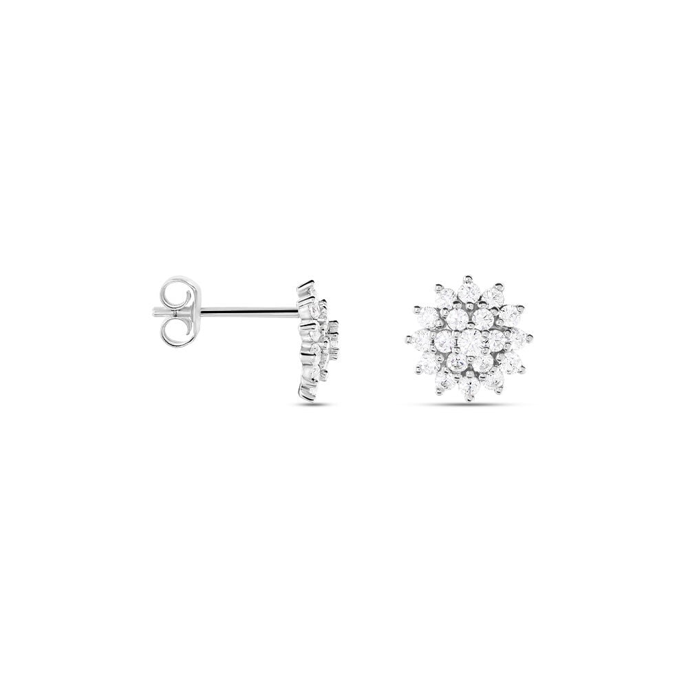 Boucles D'oreilles Puces Wendeline Argent Blanc Oxyde De Zirconium - Puces Femme | Marc Orian