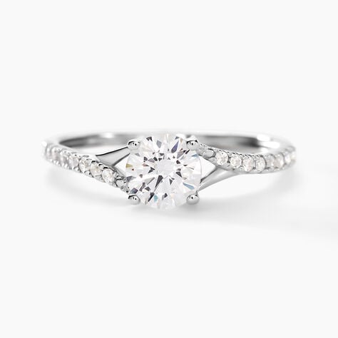 Bague Evita Or Blanc Oxyde De Zirconium - Solitaires Femme | Marc Orian