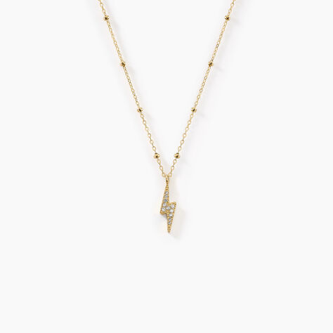 Collier Aurore Acier Doré éclair Cristal - Colliers avec pierres Femme | Marc Orian