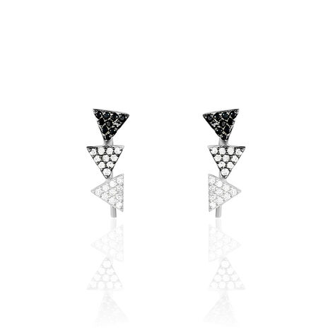 Boucles D'oreilles Puces Chleo Argent Blanc Oxyde De Zirconium - Puces Femme | Marc Orian