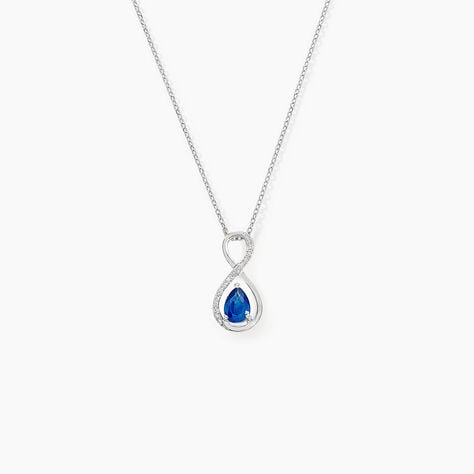 Collier Odessa Or Blanc Saphir Diamant - Colliers avec pierres Femme | Marc Orian