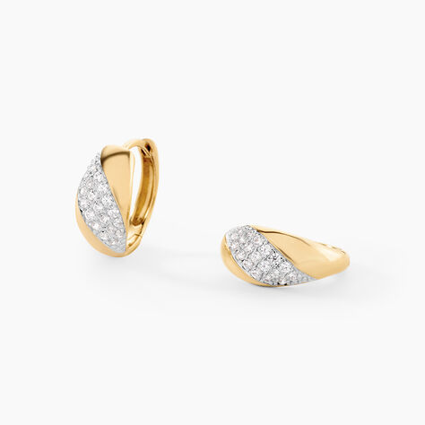 Cr&eacute;oles Nandor Argent Dor&eacute; A L'Or 750/1000 Oxyde De Zirconium - Cr&eacute;oles Femme | Marc Orian