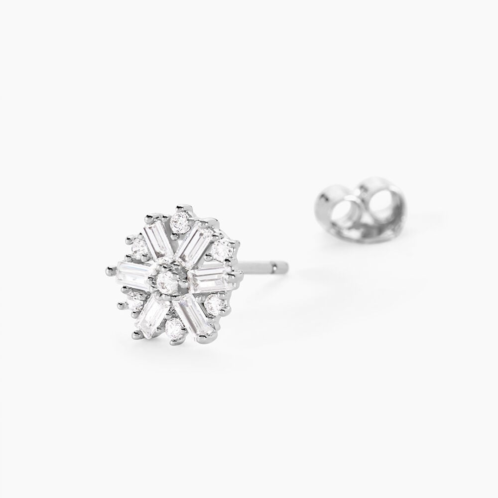 Boucles D'oreilles Puces Ysatis Argent Blanc Oxyde De Zirconium - Nouveautés Femme | Marc Orian