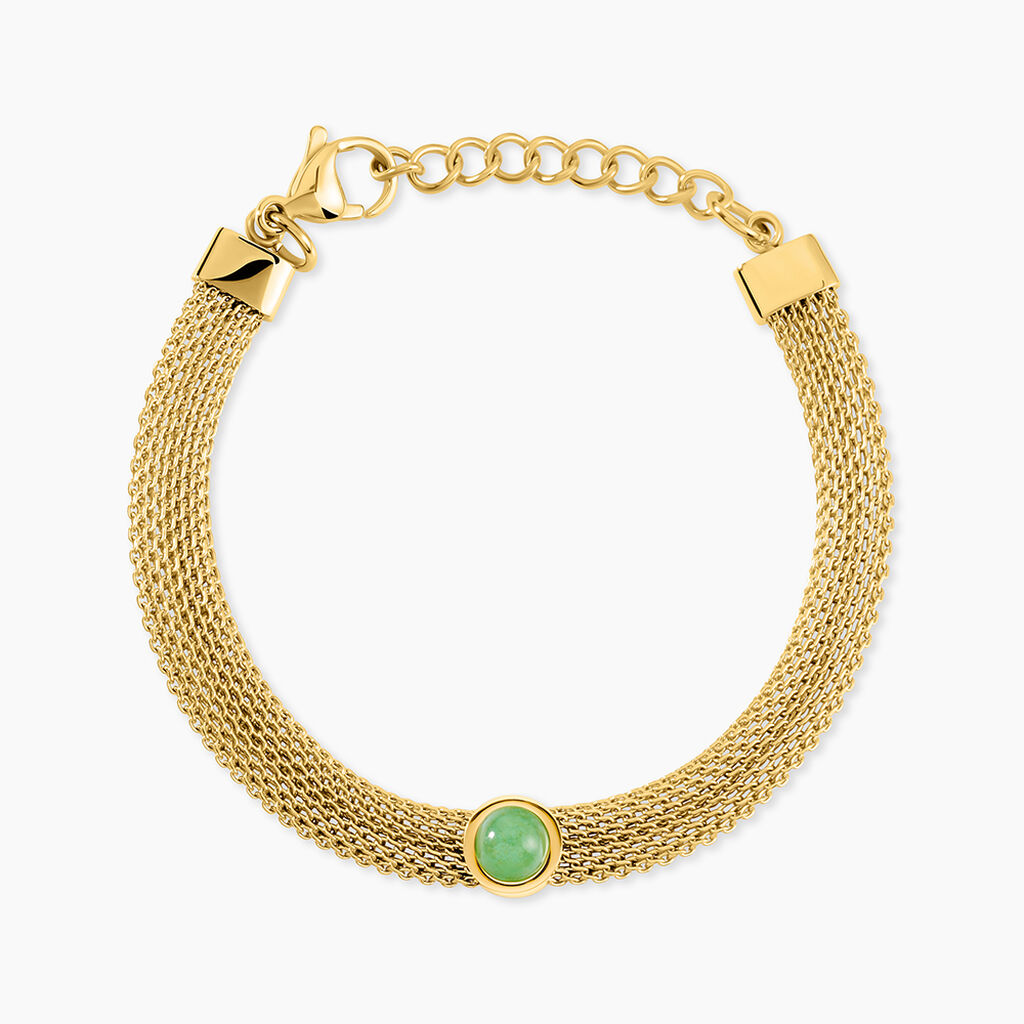 Bracelet V&eacute;ria Acier Jaune Aventurine - Bracelets cha&icirc;nes Femme | Marc Orian